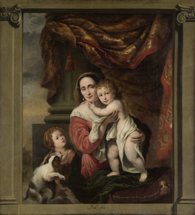 كاريتاس: جوانا دي جير (1629-1691) مع أطفالها رحلة سيسيليا (1660-1728) ورحلة لورينز (مواليد 1662) بواسطة فرديناند بول