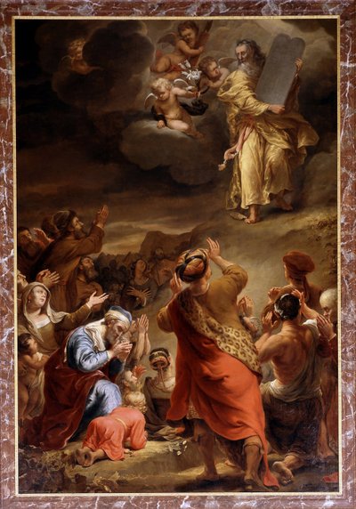 موسى ينحدر من جبل سينياي مع الوصايا العشر بول ، فرديناند (1616-1680). زيت على قماش ، مقاس 423x284 بواسطة فرديناند بول