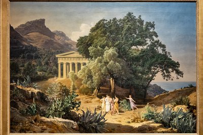 A Doric Tmeple مع Castelmola وTaormina في الخلفية بواسطة فرديناند جورج والدمولر
