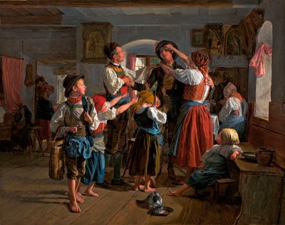 وداع المجند - لوحة لفرديناند جورج والدميلر (1793-1865) ، زيت على خشب (59 × 74 سم) بواسطة فرديناند جورج والدمولر