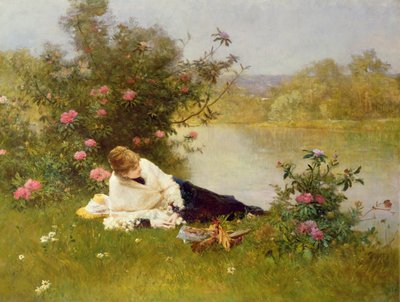 امرأة على ضفة النهر بواسطة Ferdinand Heilbuth
