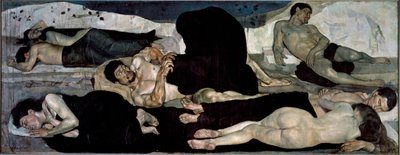 At night Group of naked sleepers, one of them in the midst of a nightmare بواسطة فرديناند هودلر