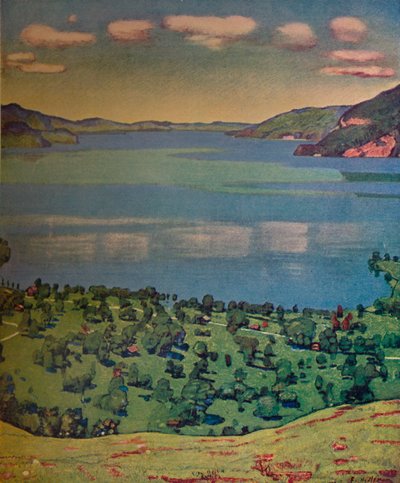 بحيرة ثون ، من Leissigen ، c1910. بواسطة فرديناند هودلر