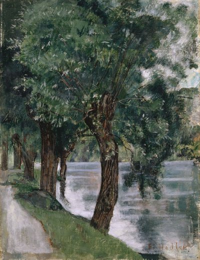 أشجار الصفصاف في الرون ، c.1885 بواسطة فرديناند هودلر