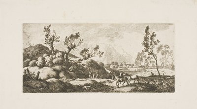 منظر طبيعي - فتى مع حصان بواسطة Ferdinand Kobell