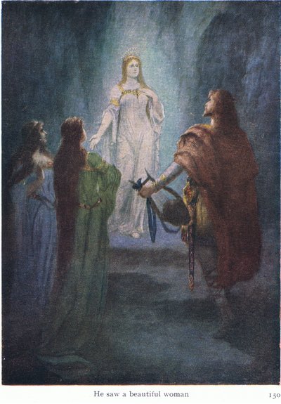 رأى امرأة جميلة ، رسم توضيحي من حانة قصص Wagners Opera. بقلم جورج هاراب وشركاه المحدودة 1932 بواسطة فرديناند ليكي