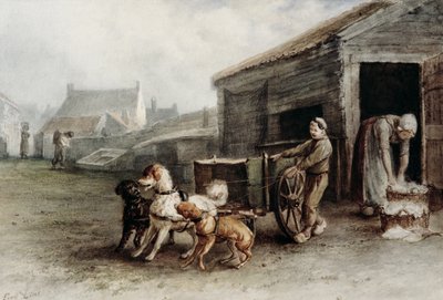 عربة الكلب ، هولندا ، c.1890 (مرحاض على ورق) بواسطة فرديناند لينتز