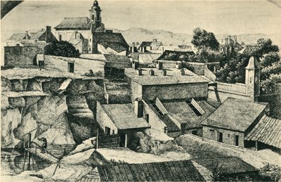 محجر في Alt-Matzleinsdorf ، مع كنيسة أبرشية سانت فلوريان في فيينا ، 1814-1815 ، 1943. بواسطة فرديناند أوليفييه