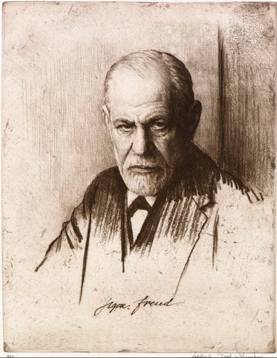 صورة لسيغموند فرويد (1856-1939). عمل فرديناند شموتزر (1870-1928) ، نقش بواسطة فرديناند شموتزر