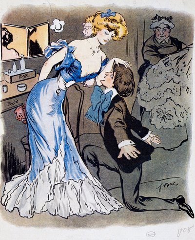 Les Demi-mondaines ، الشاعر Innamorato ، كاريكاتير في عام 1908 (رسم توضيحي) بواسطة فرديناند سيغيسموند باك