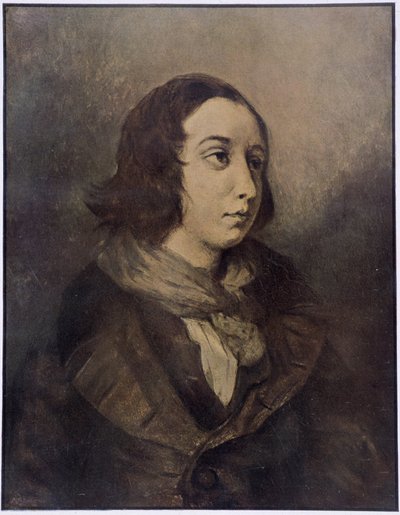 صورة لجورج ساند (Aurore Dupin ، Baronne Dudevant) (1804-1876) بواسطة Delacroix. بواسطة فرديناند فيكتور يوجين (بعد) ديلاكروا