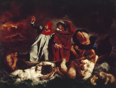 قارب دانتي ، من Divina Commedia بواسطة Dante Alighieri (زيت على قماش بواسطة فرديناند فيكتور يوجين ديلاكروا