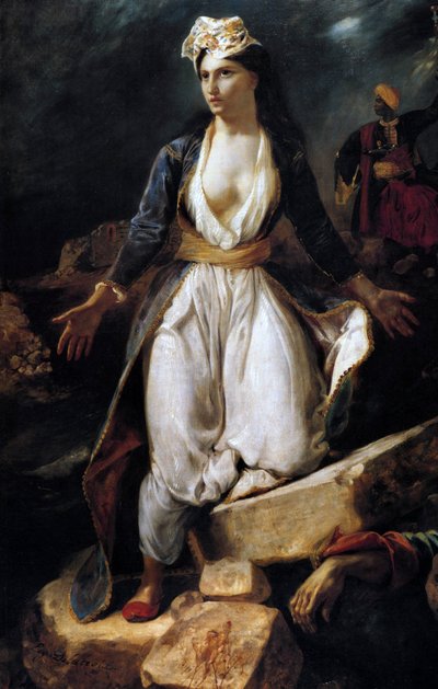 اليونان على أنقاض ميسولونغي ، 1826 بواسطة فرديناند فيكتور يوجين ديلاكروا