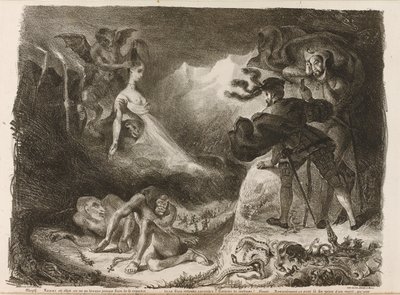 رسم توضيحي لفوست جوته ، 1828 بواسطة فرديناند فيكتور يوجين ديلاكروا