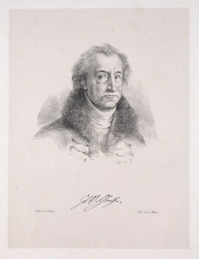 الرسوم التوضيحية لـ Faust: Frontispiece - صورة يوهان فولفجانج فون جوته ، 1828. بواسطة فرديناند فيكتور يوجين ديلاكروا