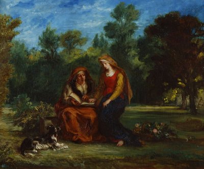 "تعليم العذراء" لوحة ليوجين ديلاكروا (1798-1863) 1852 المتحف الوطني للفن الغربي ، طوكيو ، اليابان بواسطة فرديناند فيكتور يوجين ديلاكروا