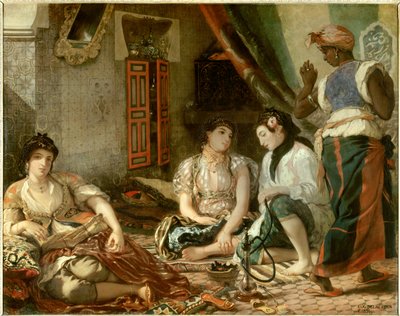 نساء الجزائر في شقتهن رسم يوجين ديلاكروا (1798-1863) 1834 صن. 1.80 × 2.29 م باريس. متحف اللوفر بواسطة فرديناند فيكتور يوجين ديلاكروا