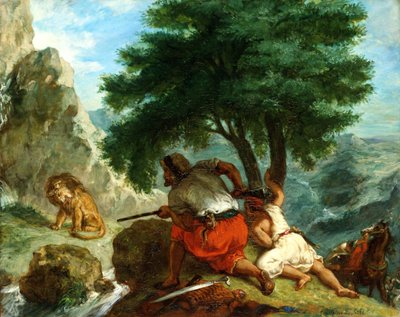 الأسد هانت في المغرب ، 1854 بواسطة Ferdinand Victor Eugene Delacroix