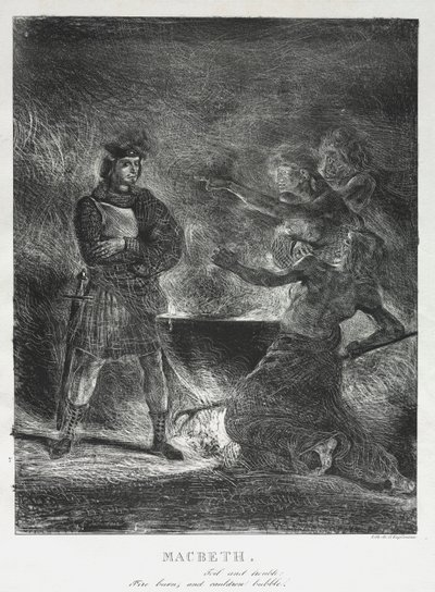 ماكبث استشارة السحرة ، 1825. بواسطة فرديناند فيكتور يوجين ديلاكروا