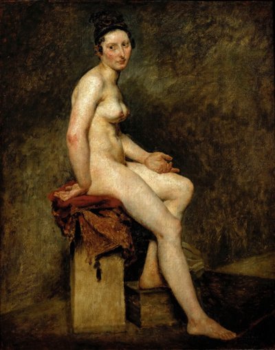 مدموزيل روز جالسة عارية بواسطة Ferdinand Victor Eugene Delacroix