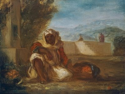 بائع برتقال في المغرب. حوالي عام 1835 بواسطة فرديناند فيكتور يوجين ديلاكروا