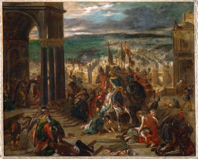 Prise de Constantinople par les Croises، القسطنطينية التي استولى عليها الصليبيون ... بواسطة فرديناند فيكتور يوجين ديلاكروا