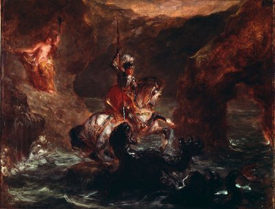 القديس جورج قتل التنين اللوحة بواسطة يوجين ديلاكروا (1798-1863) 1847 صن. 28x36 سم باريس ، متحف اللوفر بواسطة فرديناند فيكتور يوجين ديلاكروا