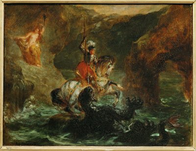 القديس جورج يصارع التنين, dit aussi Persee delivrant Andromede - القديس جورج يصارع التنين ... بواسطة فرديناند فيكتور يوجين ديلاكروا