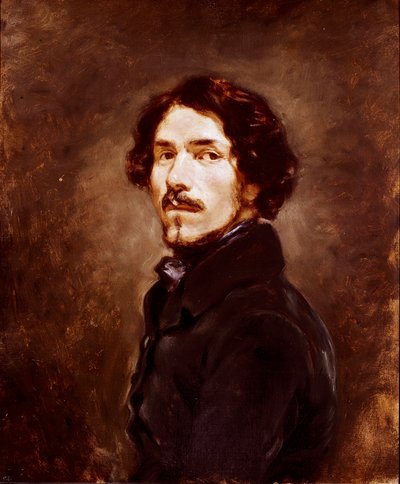 بورتريه ذاتي في سن 44 لوحة رسمها يوجين ديلاكروا (1798-1863) 1842 حوالي فلورنسا ، غاليريا ديجلي أوفيزي (مكاتب) بواسطة فرديناند فيكتور يوجين ديلاكروا