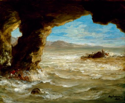 حطام السفينة على الساحل ، 1862 بواسطة فرديناند فيكتور يوجين ديلاكروا