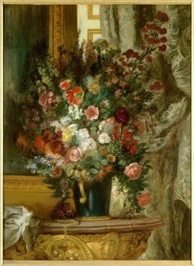 مزهرية من الزهور على وحدة تحكم لوحة رسمها يوجين ديلاكروا (1798-1863) 1850 Dim.1،35 x 1،02 m مونتوبان ، متحف إنجرس بواسطة فرديناند فيكتور يوجين ديلاكروا