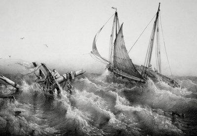 بعد العاصفة ، بقلم فرديناند بيرو (1808-1841) ، مطبوعة حجرية بواسطة فرديناند فيكتور بيروت