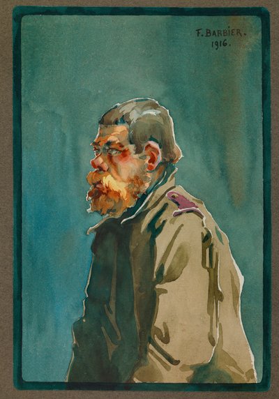 جندي روسي تم أسره في عام 1916، غوسترو (لوحة مائية) بواسطة Fernand Barbier