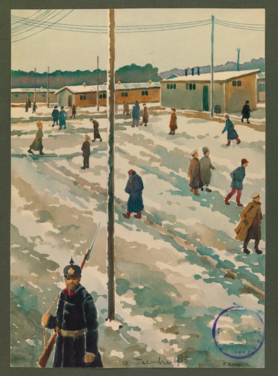 منظر لمعسكر الاعتقال في جوسترو بواسطة فرناند باربييه