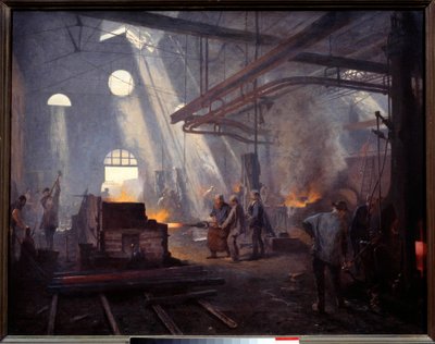 A forge. Painting by Fernand Cormon (1845-1924) بواسطة فرناند كورمون