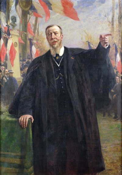 بول ديروليد (1846-1914) يلقي خطابًا في بوجيفال ، يناير 1913 (زيت على قماش) بواسطة فرناند كورمون