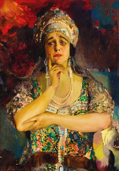 صورة المغنية ناديجدا بليفيتسكايا ، 1924 بواسطة فيليب أندريفيتش مالجافين