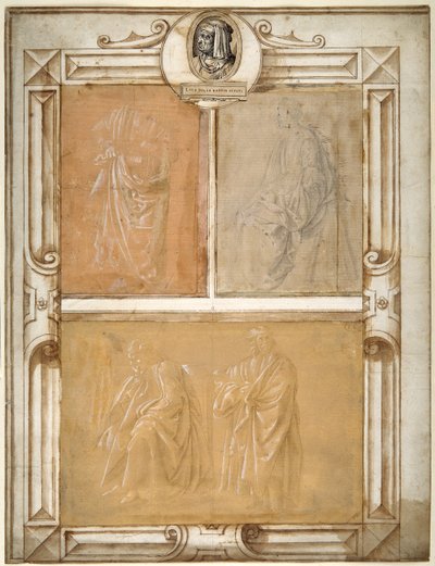 Studies of draped figures (silverpoint heightened with white body colour on prepared paper) بواسطة الفلبينية (من أتباع) ليبي