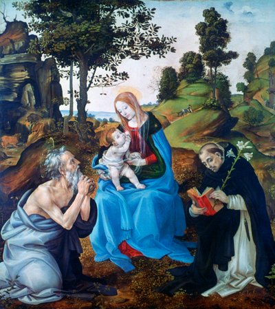 العذراء والطفل مع القديسين جيروم ودومينيك ، c1485 بواسطة فلبيني ليبي