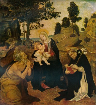 العذراء والطفل مع القديسين جيروم ودومينيك ، c1485 ، 1911 بواسطة فلبيني ليبي
