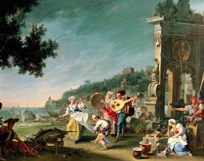 تارانتيلا في مارجلينا ، 1750 ، بقلم فيليبو فالشياتور (نشط 1737-1768) ، زيت على قماش ، 76.2 × 102 سم. إيطاليا بواسطة فيليبو فالكياتور