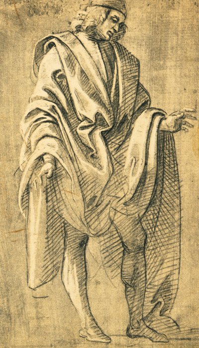 دراسة الشكل البشري للذكور ، رسم بقلم الرصاص بواسطة فيليبو ليبي (حوالي 1457-1504) بواسطة فيليبو ليبي