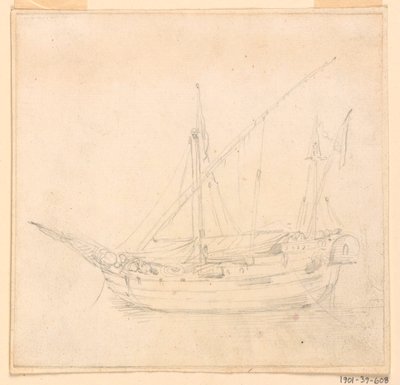 رسم، سفينة شراعية، حوالي عام 1780 بواسطة فيليبو ماركيوني