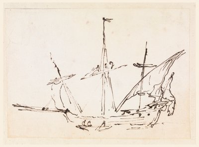 رسم، سفينة شراعية، 1770-1800 بواسطة فيليبو ماركيوني