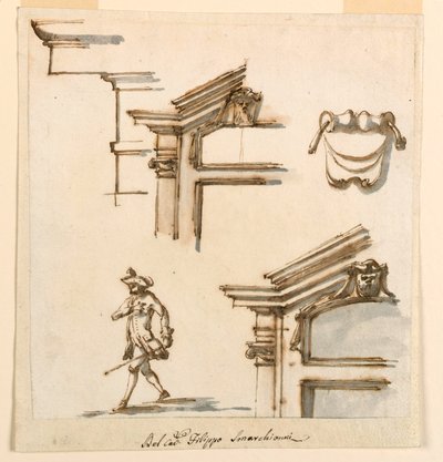 الرسم والتفاصيل المعمارية ودراسة الأشكال، 1760-1775 بواسطة فيليبو ماركيوني