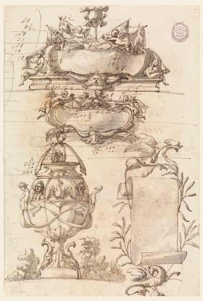 شعاران ، إناء زخرفي ، وفتحة بواسطة Filippo Marchionni