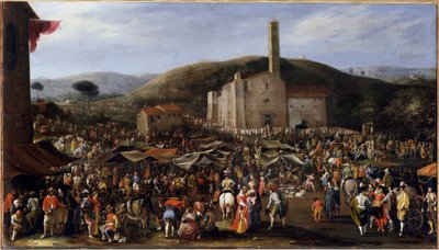 معرض إمبرونيتا. زيارة دوق كوزيمو الثاني دي ميديسيس لمعرض سان لوكا ، ج. 1620 (لوحة) بواسطة فيليبو نابوليتانو