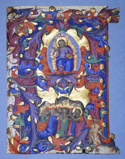 تأريخ كبير "أ" مع تصوير صعود ، ج .1450 بواسطة Filippo di Matteo Torelli