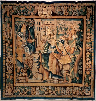 خزينة متحف Conques (Le Trésor de Conques). نسيج فلمنكي. تاريخ سانت فوي (؟). النصوص: DASIAN، S + PRIME، S + eVAPRAISE. القرن السادس عشر (؟). بواسطة المدرسة الفلمنكية