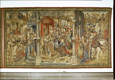 بنو ديفيدس أمنون وأبشالوم يعلنان الحرب على بعضهما البعض ، نسيج داود وبثشبع ، c.1510-15 بواسطة المدرسة الفلمنكية